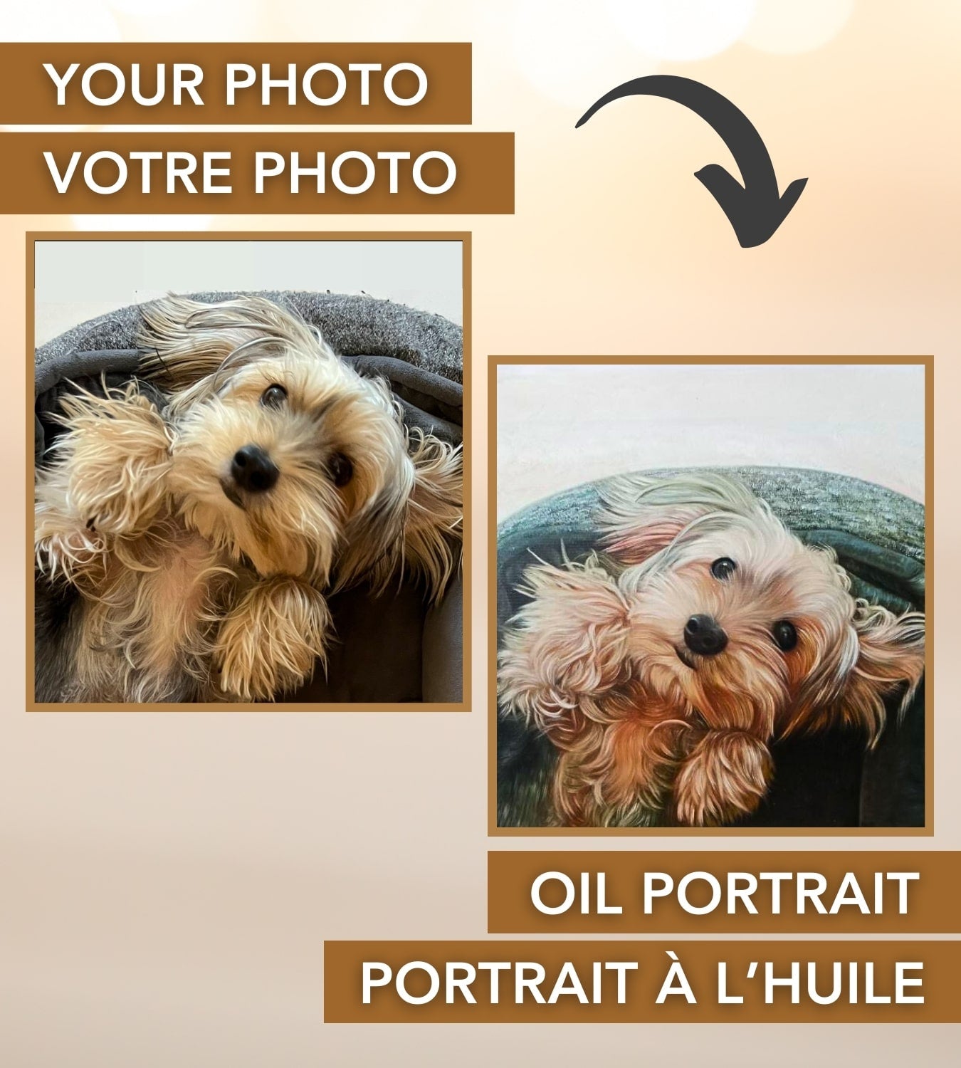 Portrait personnalisé d'un animal à partir d'une photo